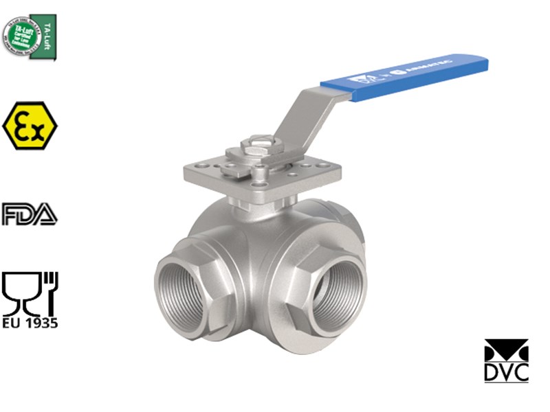 Vis detaljer for 3-vejs kuglehane (Type DVC1612, 1712) 3-vejs kuglehane (Type DVC1612, 1712)