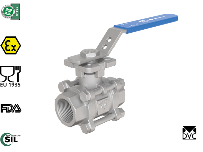 Vis detaljer for 3-delt kuglehane (Type DVC7444) 3-delt kuglehane (Type DVC7444)