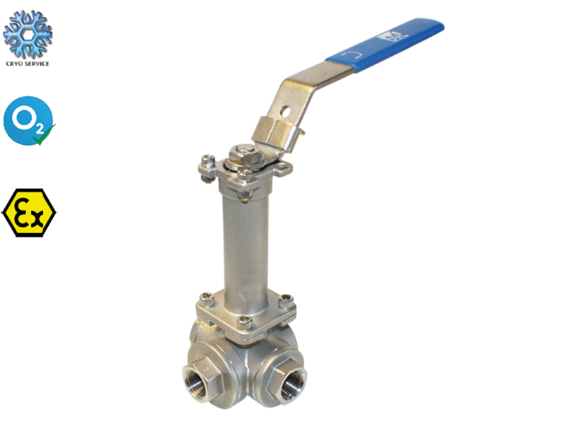 Vis detaljer for 3-vejs kryogenkuglehane (Type DVC1680) 3-vejs kryogenkuglehane (Type DVC1680)