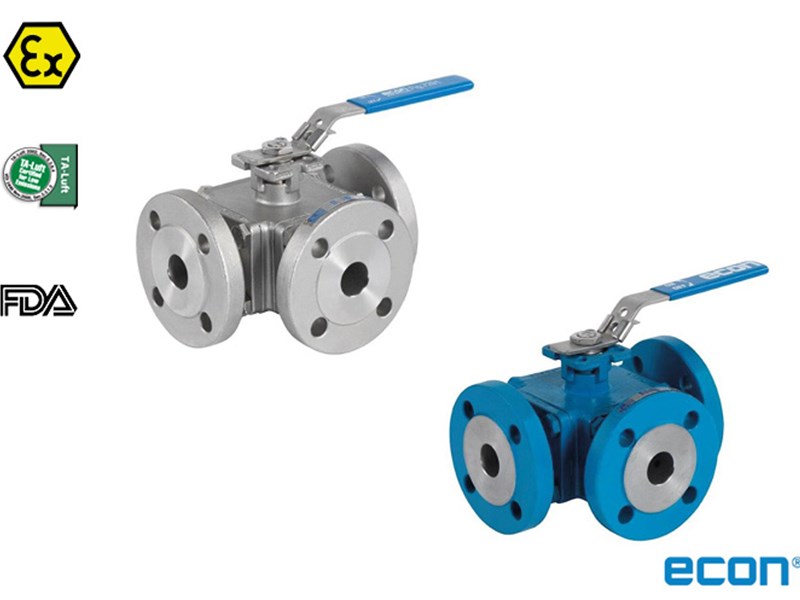 Vis detaljer for 3-vejs flangekuglehane (Fig. 7281, 7291) 3-vejs flangekuglehane (Fig. 7281, 7291)